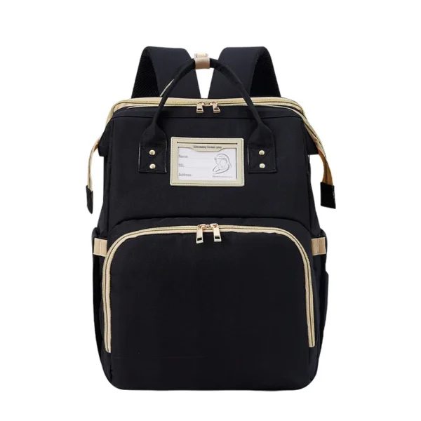 3 in 1 Nappy Diaper Bag with Extendable Folding Crib, Large Capacity Travel Baby Bed Bags for Mom Outing/Shopping, Portable Bag