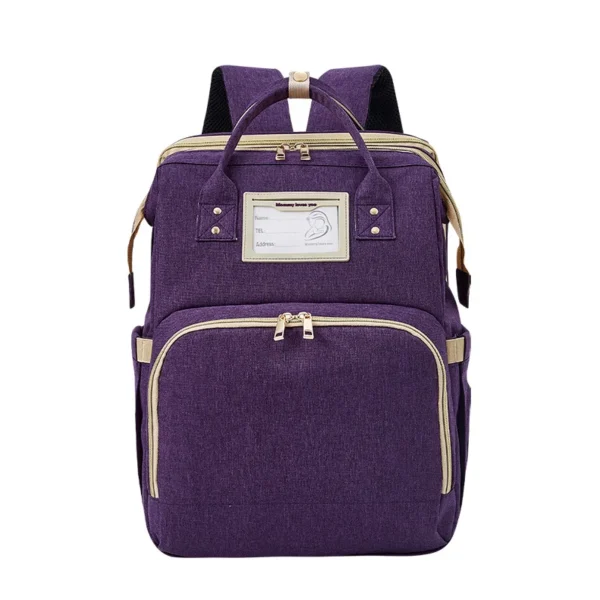 3 in 1 Nappy Diaper Bag with Extendable Folding Crib, Large Capacity Travel Baby Bed Bags for Mom Outing/Shopping, Portable Bag