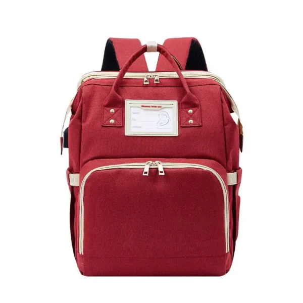 3 in 1 Nappy Diaper Bag with Extendable Folding Crib, Large Capacity Travel Baby Bed Bags for Mom Outing/Shopping, Portable Bag
