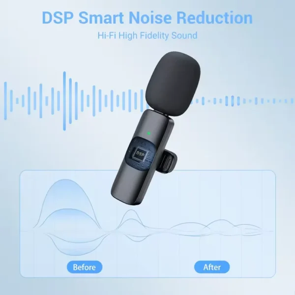 Basix Mini Lavalier Microphone Portable Audio Video Recording Mini Lapel Mic Wireless Microfone for IPhone TypeC ipad Game Phone