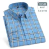 Oversized Men's Shirt Long Sleeve 100% Cotton Oxford Plaid Stripe Regular Fit Casual Fashion Men's 11XL 10XL 9XL 8XL 7XL