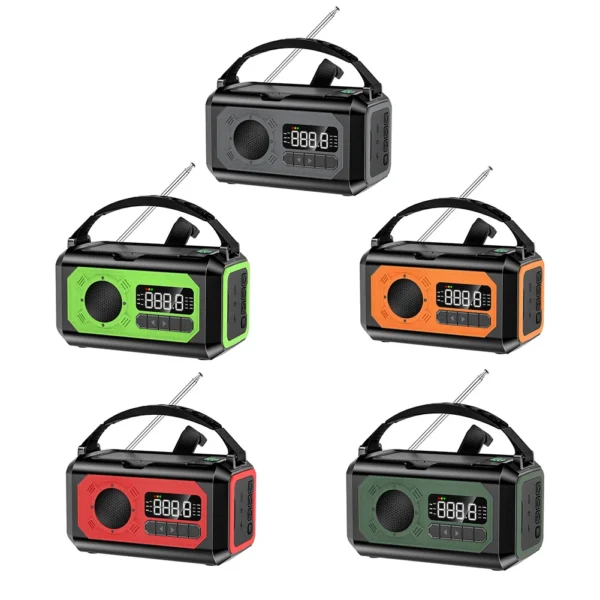 12000mAh Emergency Weather Radio Outdoor Solar Panel Radio Read Lamp Hand-Cranked AM/FM/NOAA Weather Radio For Outdoor Survival