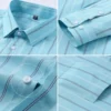 Oversized Men's Shirt Long Sleeve 100% Cotton Oxford Plaid Stripe Regular Fit Casual Fashion Men's 11XL 10XL 9XL 8XL 7XL