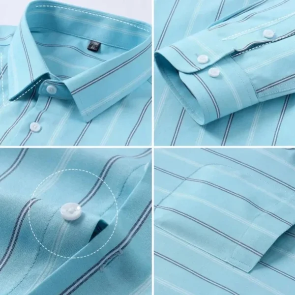Oversized Men's Shirt Long Sleeve 100% Cotton Oxford Plaid Stripe Regular Fit Casual Fashion Men's 11XL 10XL 9XL 8XL 7XL