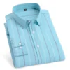 Oversized Men's Shirt Long Sleeve 100% Cotton Oxford Plaid Stripe Regular Fit Casual Fashion Men's 11XL 10XL 9XL 8XL 7XL