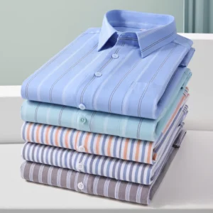 Oversized Men's Shirt Long Sleeve 100% Cotton Oxford Plaid Stripe Regular Fit Casual Fashion Men's 11XL 10XL 9XL 8XL 7XL
