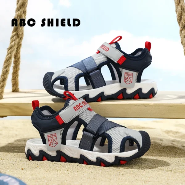 Knit Fabric Children Shoes Boy Sandals Rubber Sole Anti-slip Kids Beach Water Shoes Summer Casual Sports Sandals for Boy Sneaker