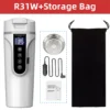 Car Heating Cup Smart Touch LCD Display Stainless Steel Electric Kettle Portable 12v/24v Thermos Bottle