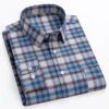 Oversized Men's Shirt Long Sleeve 100% Cotton Oxford Plaid Stripe Regular Fit Casual Fashion Men's 11XL 10XL 9XL 8XL 7XL