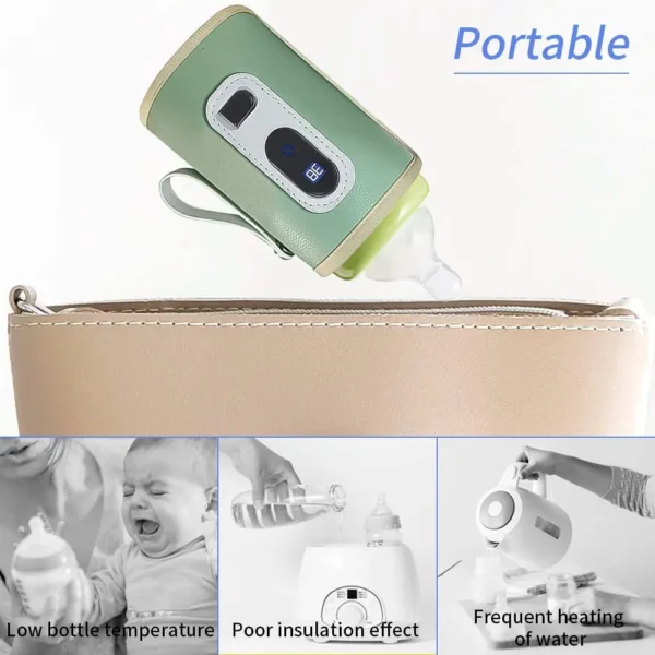 USB Milk Water Warmer, Travel Stroller Insulated Bag, Nursing Bottle Heater, Outdoor Portable Baby Bottle Feeding Warmer