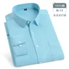Oversized Men's Shirt Long Sleeve 100% Cotton Oxford Plaid Stripe Regular Fit Casual Fashion Men's 11XL 10XL 9XL 8XL 7XL