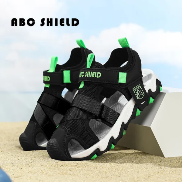 Knit Fabric Children Shoes Boy Sandals Rubber Sole Anti-slip Kids Beach Water Shoes Summer Casual Sports Sandals for Boy Sneaker