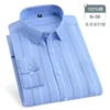 Oversized Men's Shirt Long Sleeve 100% Cotton Oxford Plaid Stripe Regular Fit Casual Fashion Men's 11XL 10XL 9XL 8XL 7XL