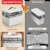 NEW 3-Tier Medicine Organizer Portable Medicine Cabinet with Leather Handle, Empty First Aid Kit for Home