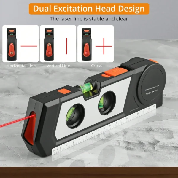 Laser Level Multipurpose Cross Line Laser 9.8 feet Measure Tape Ruler Adjusted Standard for Hanging Pictures Cabinets Tile Walls
