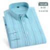 Oversized Men's Shirt Long Sleeve 100% Cotton Oxford Plaid Stripe Regular Fit Casual Fashion Men's 11XL 10XL 9XL 8XL 7XL