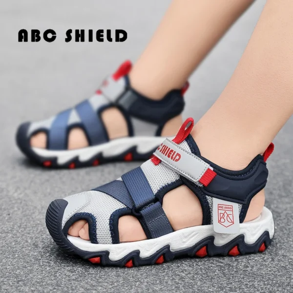 Knit Fabric Children Shoes Boy Sandals Rubber Sole Anti-slip Kids Beach Water Shoes Summer Casual Sports Sandals for Boy Sneaker
