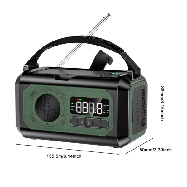 12000mAh Emergency Weather Radio Outdoor Solar Panel Radio Read Lamp Hand-Cranked AM/FM/NOAA Weather Radio For Outdoor Survival
