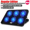 COOLCOLD A9 Gaming RGB Laptop Cooler 2 USB Ports 6 Fan Gaming Led Light Notebook Cooler For 13-18 Inch Stand For Laptop Macbook
