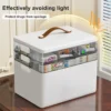 NEW 3-Tier Medicine Organizer Portable Medicine Cabinet with Leather Handle, Empty First Aid Kit for Home