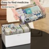 NEW 3-Tier Medicine Organizer Portable Medicine Cabinet with Leather Handle, Empty First Aid Kit for Home