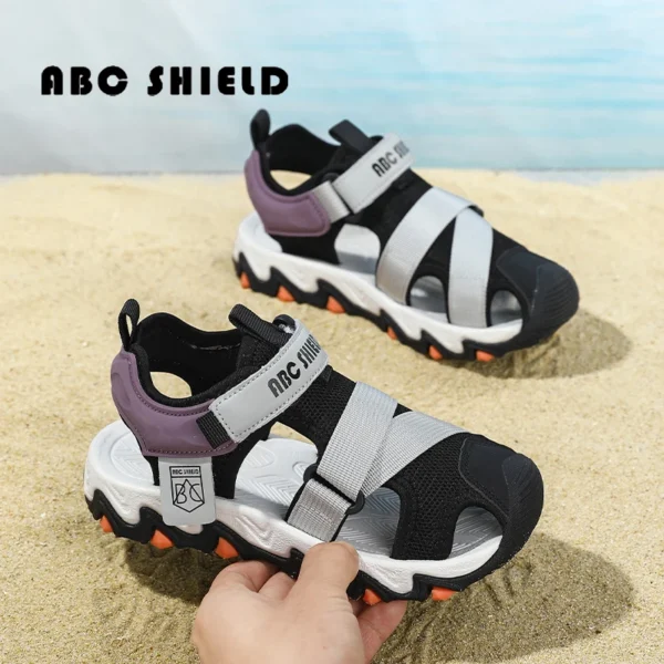 Knit Fabric Children Shoes Boy Sandals Rubber Sole Anti-slip Kids Beach Water Shoes Summer Casual Sports Sandals for Boy Sneaker