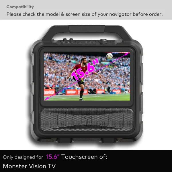 Premium Tempered Glass Screen Protector designed for Monster Vision Portable TV Entertainment System 15.6" Display Touchscreen
