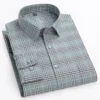 Oversized Men's Shirt Long Sleeve 100% Cotton Oxford Plaid Stripe Regular Fit Casual Fashion Men's 11XL 10XL 9XL 8XL 7XL