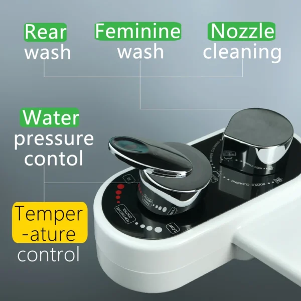 Bidet Hot Cold Warm Water Bidet for Toilet Seat Attachment Sprayer Shattaf Japanese Cover Dual Nozzle
