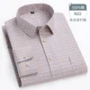 Oversized Men's Shirt Long Sleeve 100% Cotton Oxford Plaid Stripe Regular Fit Casual Fashion Men's 11XL 10XL 9XL 8XL 7XL