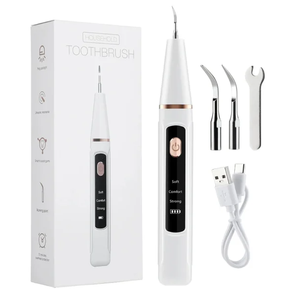 Ultrasonic Dental Scaler Oral Care Tartar Removal Calculus Remover Tooth Stain Cleaner LED Light Tooth Whitening Tools Household