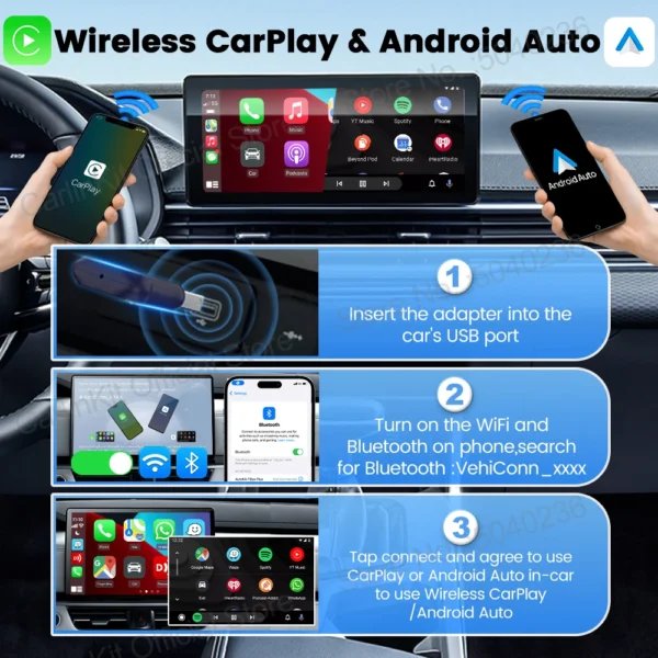 CarlinKit 5.0 Mini Ultra Wireless Adapter Wireless CarPlay Android Auto For OEM Car Plug and Play WiFi Bluetooth Auto Connection