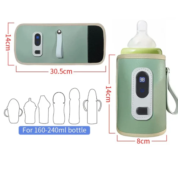 USB Milk Water Warmer, Travel Stroller Insulated Bag, Nursing Bottle Heater, Outdoor Portable Baby Bottle Feeding Warmer