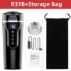 Car Heating Cup Smart Touch LCD Display Stainless Steel Electric Kettle Portable 12v/24v Thermos Bottle