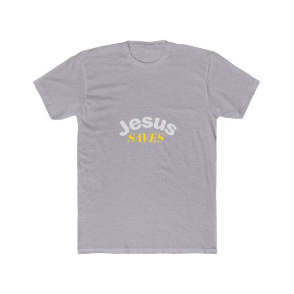 Faith-Inspired Unisex Cotton Crew Tee - Jesus Saves T-Shirt, Christian Apparel, Casual Wear, Gift for Believers, Religious Tee