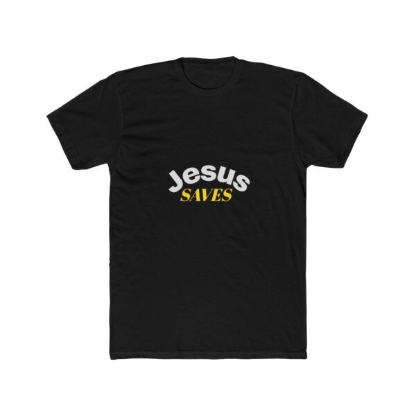 Faith-Inspired Unisex Cotton Crew Tee - Jesus Saves T-Shirt, Christian Apparel, Casual Wear, Gift for Believers, Religious Tee