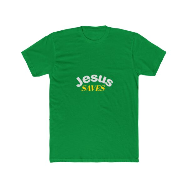 Faith-Inspired Unisex Cotton Crew Tee - Jesus Saves T-Shirt, Christian Apparel, Casual Wear, Gift for Believers, Religious Tee