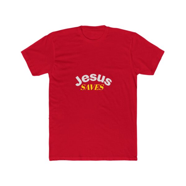 Faith-Inspired Unisex Cotton Crew Tee - Jesus Saves T-Shirt, Christian Apparel, Casual Wear, Gift for Believers, Religious Tee
