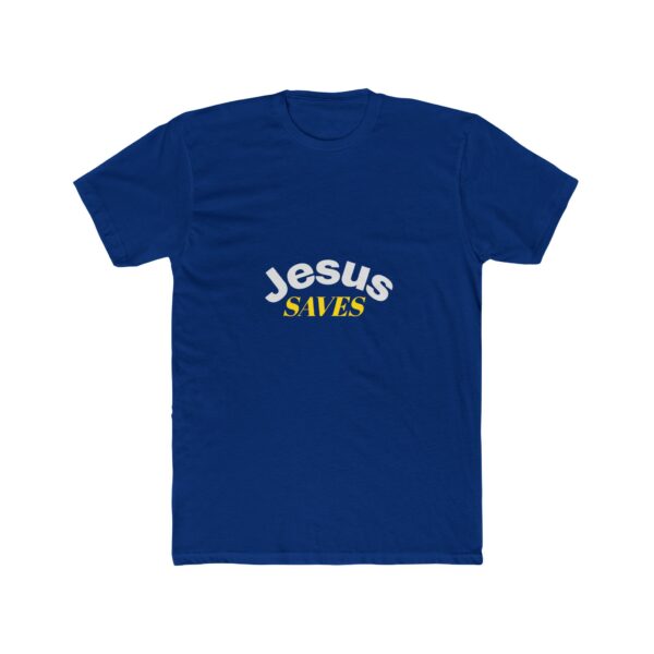Faith-Inspired Unisex Cotton Crew Tee - Jesus Saves T-Shirt, Christian Apparel, Casual Wear, Gift for Believers, Religious Tee