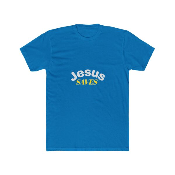 Faith-Inspired Unisex Cotton Crew Tee - Jesus Saves T-Shirt, Christian Apparel, Casual Wear, Gift for Believers, Religious Tee