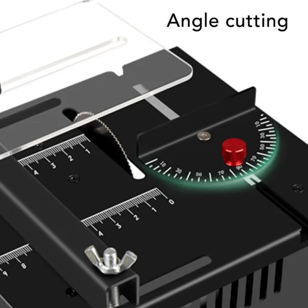 Mini Table Saw 100W 7 Speeds Angle Blade Height Adjustable Mini Desktop Electric Saw Cutter for Wood PCB Acrylic Plastic