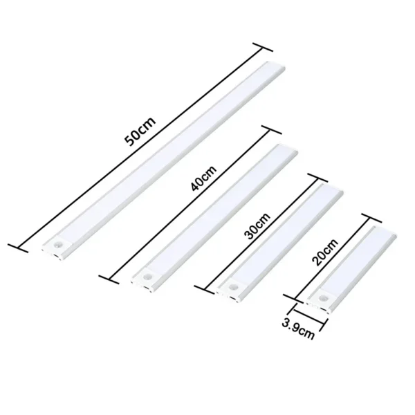 LED Night Light 20/30/40/50CM Motion Sensor Wireless USB Cabinet Night Light Wardrobe Lamp For Kitchen Cabinet Bedroom Wardrobe