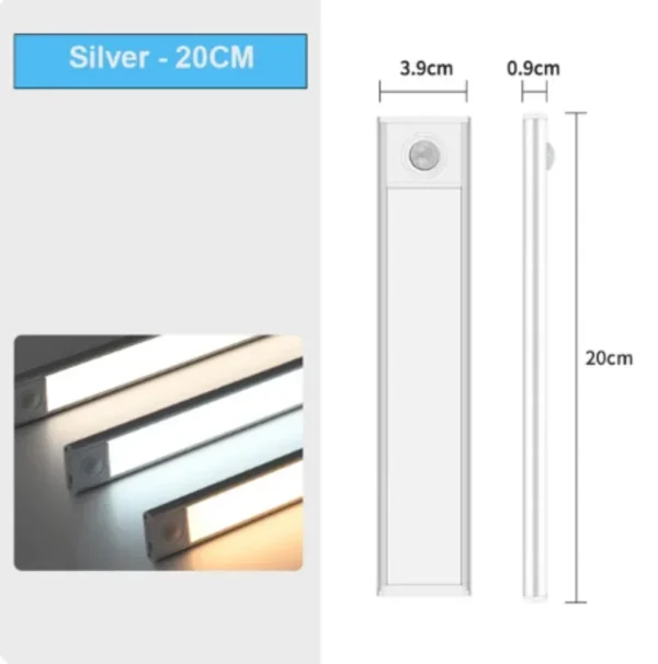 LED Night Light 20/30/40/50CM Motion Sensor Wireless USB Cabinet Night Light Wardrobe Lamp For Kitchen Cabinet Bedroom Wardrobe