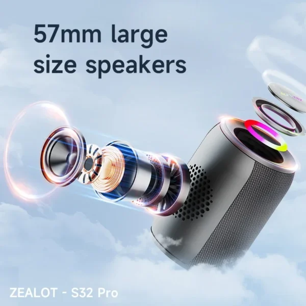 545324338 Zealot S32 pro Bluetooth Wireless Outdoor Portable Subwoofer Speaker Waterproof IPX6 Dual Pairing 3600mAh Wireless Speaker