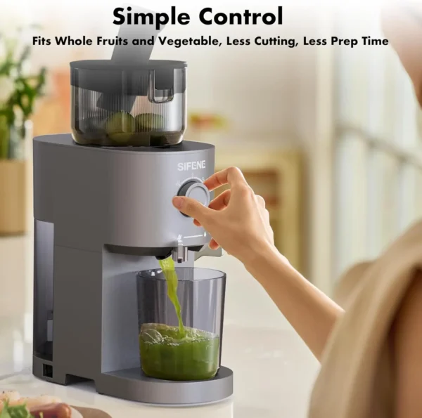 Cold Press Juicer, SiFENE Slow Masticating Machines with 5.2" Extra Large Feed Chute Fit Whole Fruits & Vegetables, Easy Clean
