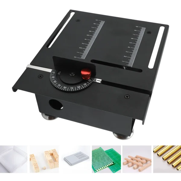 Mini Table Saw 100W 7 Speeds Angle Blade Height Adjustable Mini Desktop Electric Saw Cutter for Wood PCB Acrylic Plastic