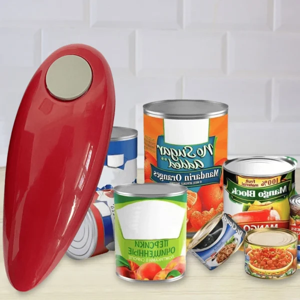 Electric Can Opener Hands Free Jar Opener Smooth Edge Bottle Opener Battery Operated for Weak Hands for All Kinds of Jars