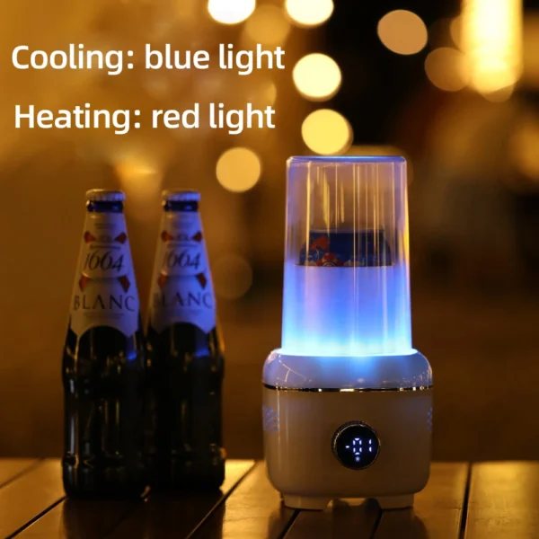2 in 1 Electric Cooling Heating Cup Beverage Coffee Mug Warmer Cooler Mini Smart Refrigerator for Milk Drinks Thermos Cup 12V