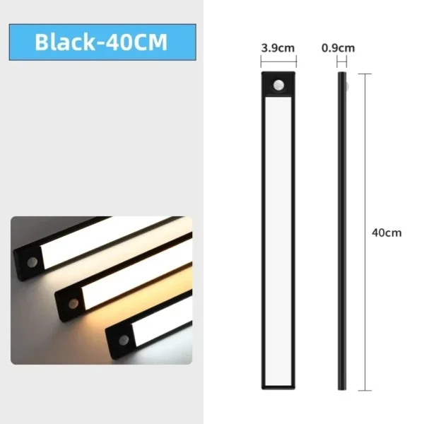 LED Night Light 20/30/40/50CM Motion Sensor Wireless USB Cabinet Night Light Wardrobe Lamp For Kitchen Cabinet Bedroom Wardrobe