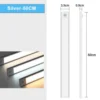 LED Night Light 20/30/40/50CM Motion Sensor Wireless USB Cabinet Night Light Wardrobe Lamp For Kitchen Cabinet Bedroom Wardrobe